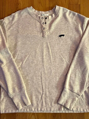 Vans Men's Henley Long Sleeve Gray Size XS